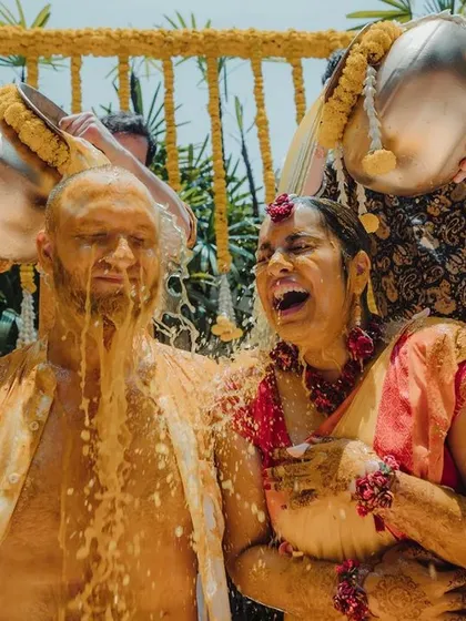 The Haldi ceremony is all about unrestrained joy, and I design the space to match that energy. This moment of pure laughter and celebration is what I strive to create for every family, ensuring the memories are as vibrant as the turmeric itself.