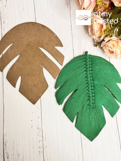 This is another design from my Monstera Leaf Stencil set. This simpler leaf shape is great for creating bold, botanical wall hangings and other boho decor items, ensuring every leaf you make is symmetrical.
