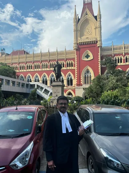 Outside the historic Calcutta High Court. My practice is not limited to one location; I follow cases wherever they lead, ensuring dedicated representation across various jurisdictions including Karnataka, Bombay, and Calcutta.