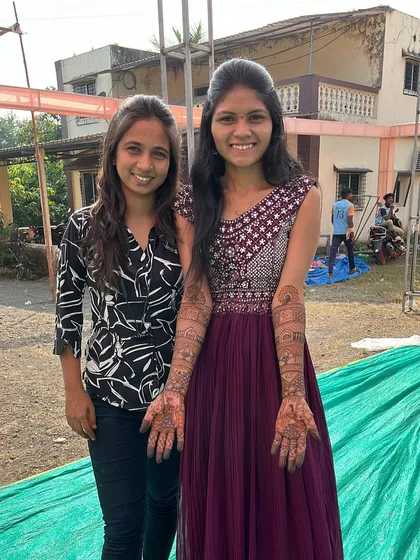 It is a proud moment to see my students become brides themselves. Here I am with my student Rutuja, after completing her beautiful bridal mehendi.