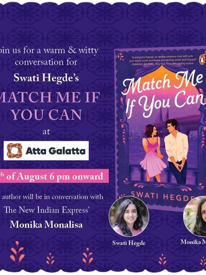 An announcement for an author event at Atta Galatta bookstore in Bangalore. Local events are so special to me.