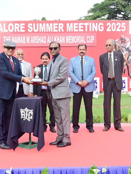 The Nawab M Arshad Ali Khan Memorial Cup presentation.