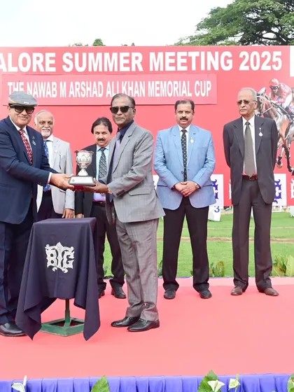 The Nawab M Arshad Ali Khan Memorial Cup presentation.