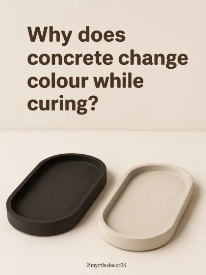 A fun fact about working with concrete. The color changes as it cures and the water evaporates. This natural process is part of what makes every handmade piece unique.