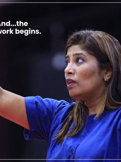 The work begins. This is me in my element, focused and directing my team during a stage rehearsal. This is the moment where the vision starts to take shape and every detail is scrutinized.