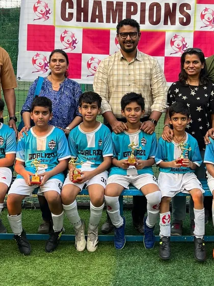 Our U-11 and U-9 players with their individual trophies from the New Year Cup 2023-24.