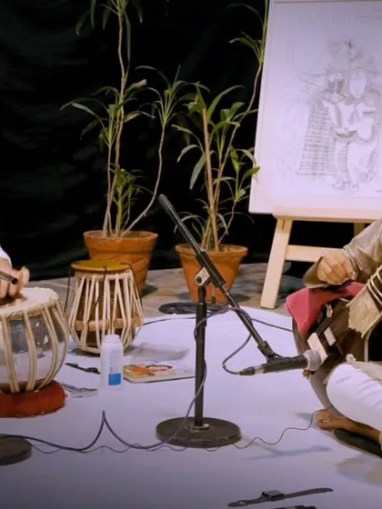 A beautiful moment of musical exchange with my colleague Rohen Bose on tabla during our performance of Raag Desh at the Sangeet Sandhya, presented by NIV Art Centre.