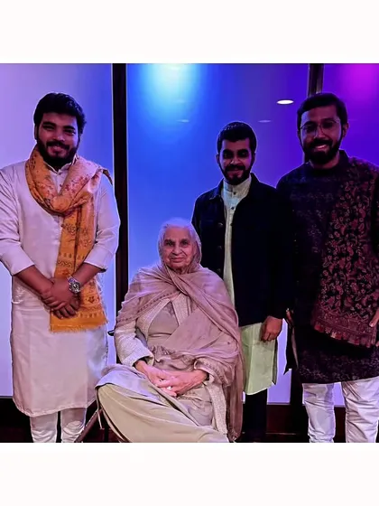 A blessed moment with the respected Mohinder Virdee ji and my dear gurubhais at the Darbar Festival reception.