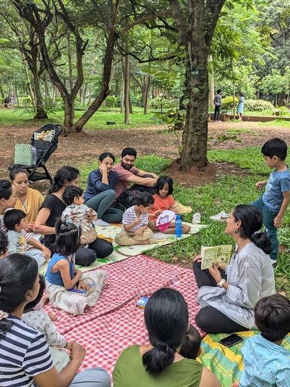 A wonderful collection of photos from our 'Belonging' session, featuring 'Giraffes Can't Dance'. You can see the children's expressive faces as they connect with Gerald the giraffe's journey.