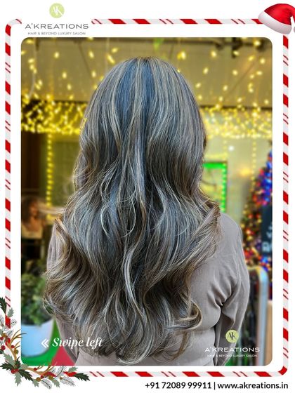 An elegant blend of cool and warm tones. These highlights add depth and complexity, resulting in a truly unique and luxurious hair color.