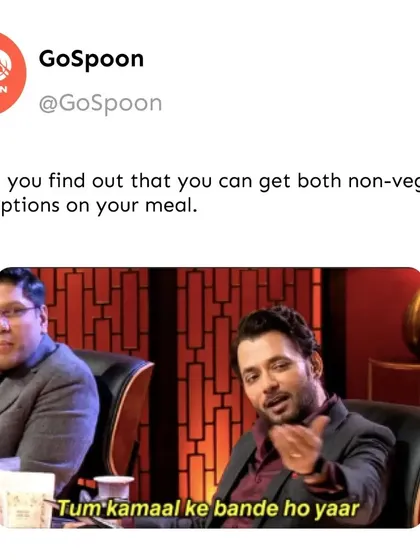 That feeling when you find out you can get both non-veg and veg options in your meal plan. Tum kamaal ke bande ho yaar.
