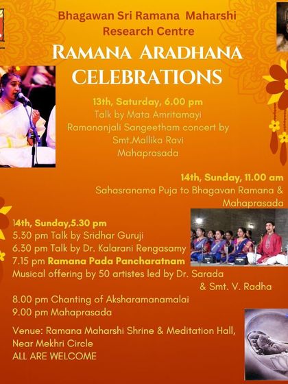 Ramana Maharshi Centre for Learning - Spiritual & Cultural Events Major Annual Festivals photo 10