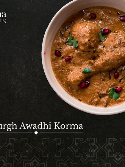 A royal Murgh Awadhi Korma. This rich and creamy chicken curry from the Awadhi cuisine is known for its aromatic spices and nutty base.