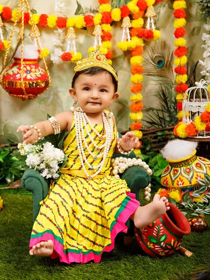 A playful little Radha featured in the promotional material for my popular Janmashtami shoots.