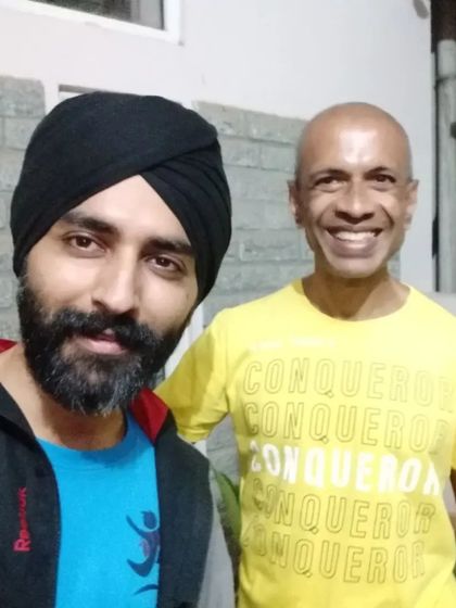 A selfie with the man who inspires so many of us, Barefoot Bobby. His journey encourages us to keep pushing our own boundaries.