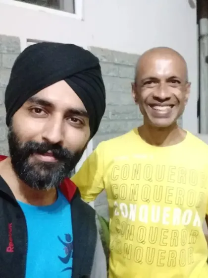 A selfie with the man who inspires so many of us, Barefoot Bobby. His journey encourages us to keep pushing our own boundaries.