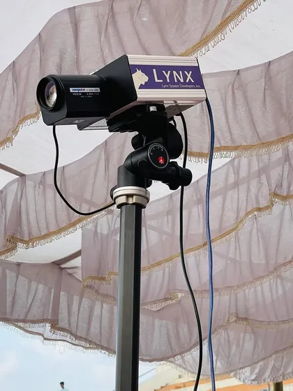A close-up of the Lynx photo-finish technology we use at TrackNights. This professional equipment ensures every race is timed with absolute precision, refining results and upholding the integrity of the competition.