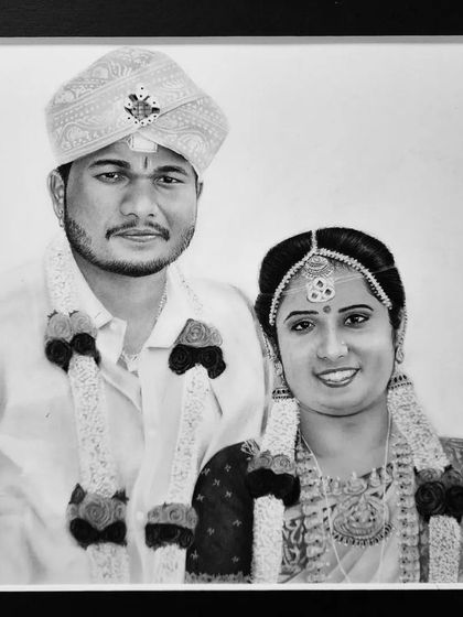 The same portrait with a digital black mat.