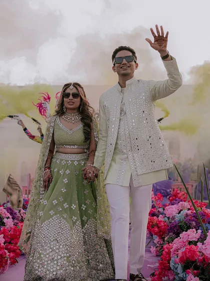 The energy of a wedding carnival is unmatched. We love capturing the fun and unique themes you bring to your celebration, from vibrant smoke bombs to the lively spirit of your guests.
