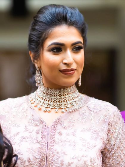 A perfect example of smiling with her eyes. This candid shot captures the joy of my engagement bride, with her makeup looking flawless and radiant.