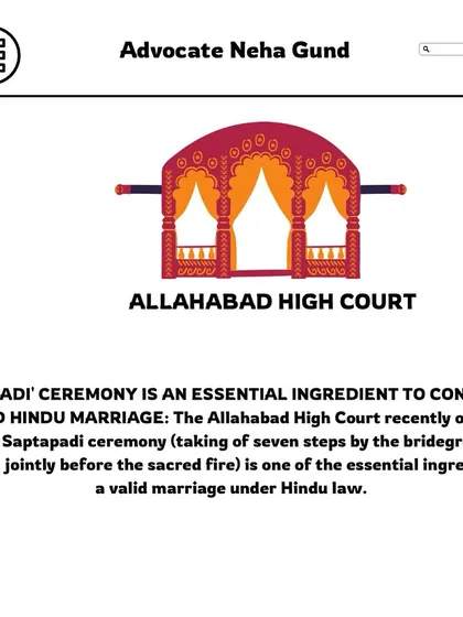The 'Saptapadi' ceremony, or seven steps around the sacred fire, is an essential ingredient for a valid Hindu marriage, as observed by the Allahabad High Court. This is crucial for proving the existence of a marriage.