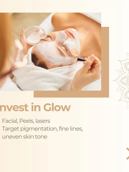 Investing in your glow means using targeted treatments. I use a combination of facials, chemical peels, and lasers to address pigmentation, fine lines, and uneven skin tone effectively.