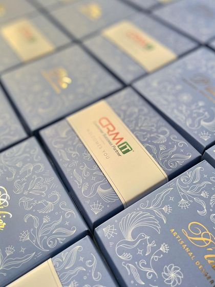 Making a great first impression. These custom-branded boxes of our artisanal truffles were created for new employees at CMRIT.