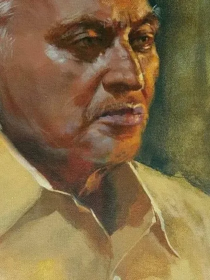 A personal painting of my father, Artist Mr. B.R. Sawant. This portrait is very close to my heart.