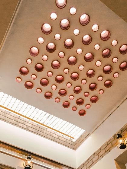 An example of Repetition. The terracotta pots in this filler slab ceiling create a strong, rhythmic pattern that is both decorative and functional.