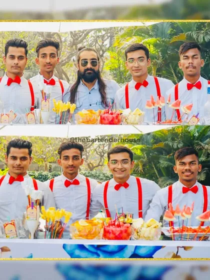 Gathered behind the bar. This is the dynamic team that adds the perfect touch to your celebrations, crafting memories one drink at a time.