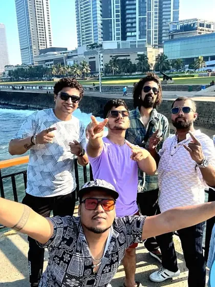 Another shot of the band exploring the beautiful city of Colombo. We are an experienced international touring band available for destination weddings and events.