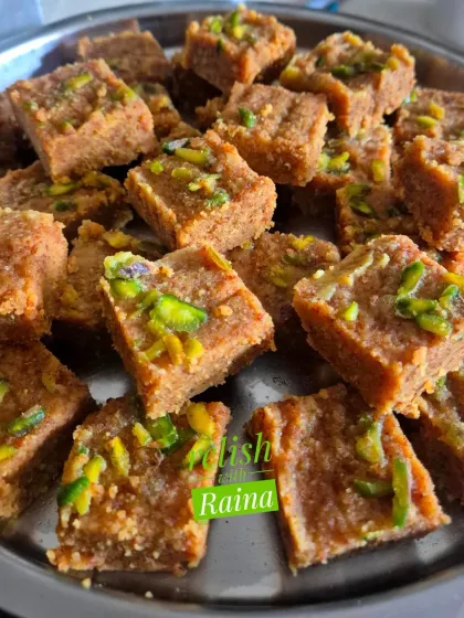 Mohanthal, or Besan ki Barfi, is a traditional sweet from Rajasthan and Gujarat. It has a unique coarse (danedaar) texture that melts in your mouth.