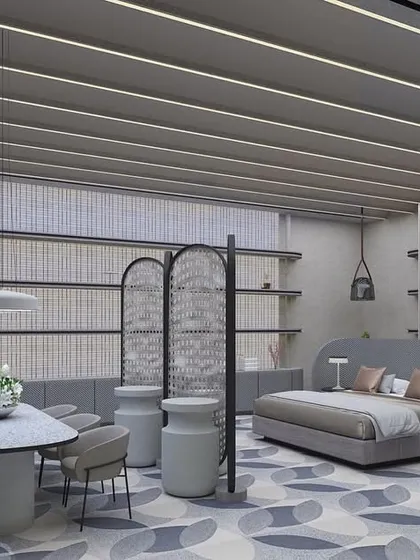 Designing home stores involves packaging all our experience from designing homes into one space. We loved creating this harmonious display for Izzhar, which combines living, dining, and bedroom zones into a single, cohesive aesthetic.