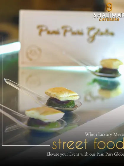 We elevate classic street food into a gourmet experience. Our Pani Puri Globe presents the beloved snack in an elegant, single-bite format, perfect for sophisticated cocktail hours and receptions.