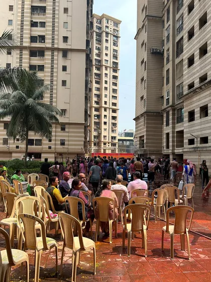 The scene at a massive society Holi party. I can cater for large-scale events, ensuring there's enough delicious food for everyone to enjoy throughout the day.