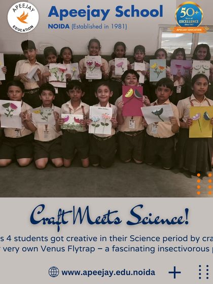 Craft meets science in our classrooms. Class 4 students got creative in their science period by crafting a fascinating insectivorous plant, the Venus flytrap, bringing their textbook lessons to life.