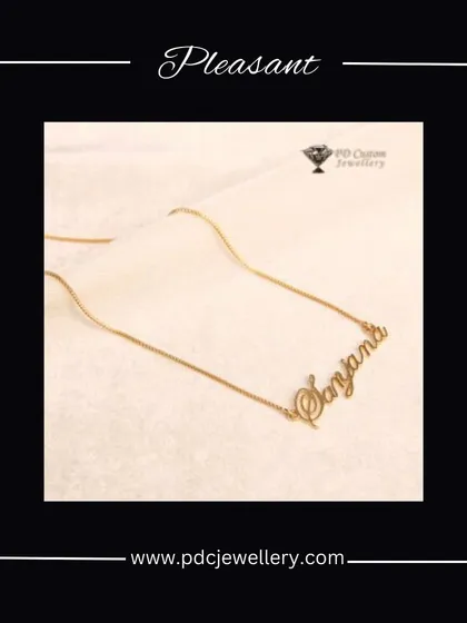 Get your own custom name chain. This piece features the name "Sanjana" beautifully crafted in gold, a perfect example of the personalized jewellery I can create for you.