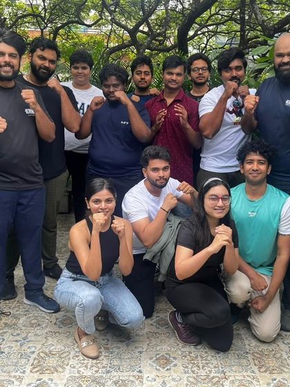 A group photo from our self-defense workshop held in association with Social. We focus on building practical skills for everyday people in common social settings.