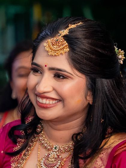 Another happy shot, showing how a subtle makeup look can be perfect for a traditional ceremony.