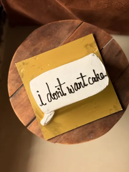 A cake for the person who says they don't want one! This speech bubble cake is a fun, ironic treat.