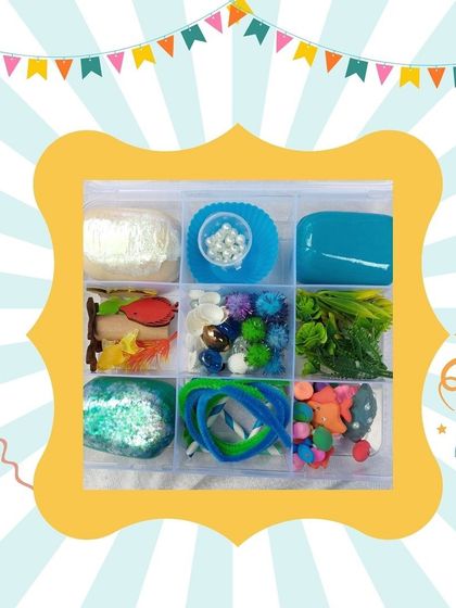This sensory play kit is filled with different textures, colors, and objects for tactile exploration. It's a fantastic screen-free activity for young children.