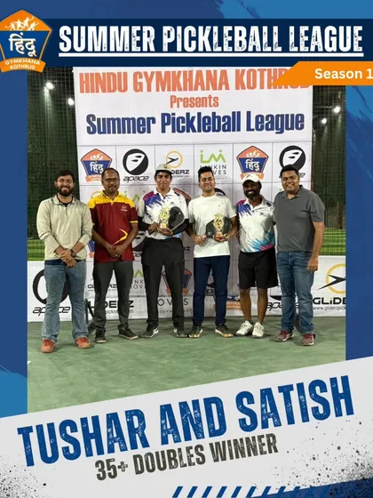 Another winning pair, Tushar and Satish, in the 35+ Doubles category. We are proud of all our players who put their hearts out on the court.
