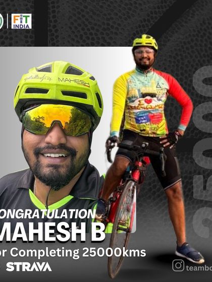 25,000 KM, a journey of silent grit. While many chase medals, Mahesh B chased the road, quietly and powerfully. His journey is a masterclass in dedication without drama.