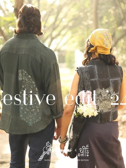 A look at our Festive Edit '24, a collection that blends heritage with versatile style. We've reimagined vintage South Indian motifs on contemporary silhouettes like shirts and vests, handcrafted with fine natural fabrics and archival woodblocks.