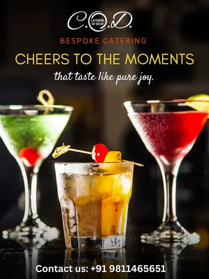 Our beverage service includes a wide range of handcrafted mocktails and drinks. This selection of colorful, expertly garnished beverages shows how we add a touch of sophistication to every aspect of your event.