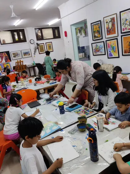 A glimpse into a typical day at our studio. We cultivate a busy, collaborative, and encouraging environment where students of all ages can learn and create together.