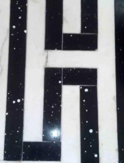 A detail of the restored geometric marble inlay from the 19th-century haveli project. This showcases the high level of craft and attention to detail that is essential in heritage conservation.