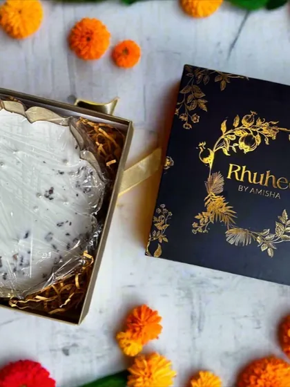 Wedding gifts have never looked better. Our signature lotus urli, decorated with crystals and packed in our premium navy and gold box, is a gift your friends and family will be in awe of.