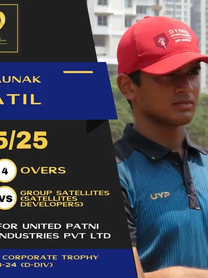 Shaunak Patil spins a web, taking 5 wickets for 25 runs in the MCA Corporate Trophy.