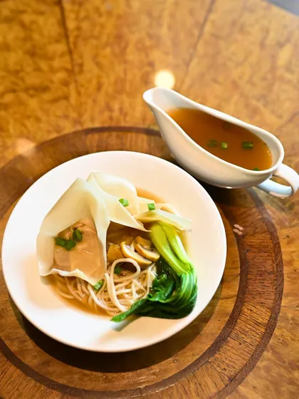 Soul-warming and slurp-worthy, our Wonton & Noodles Soup is the perfect balance of comfort and flavor, with delicate wontons, soft noodles, and a clear, savory broth.